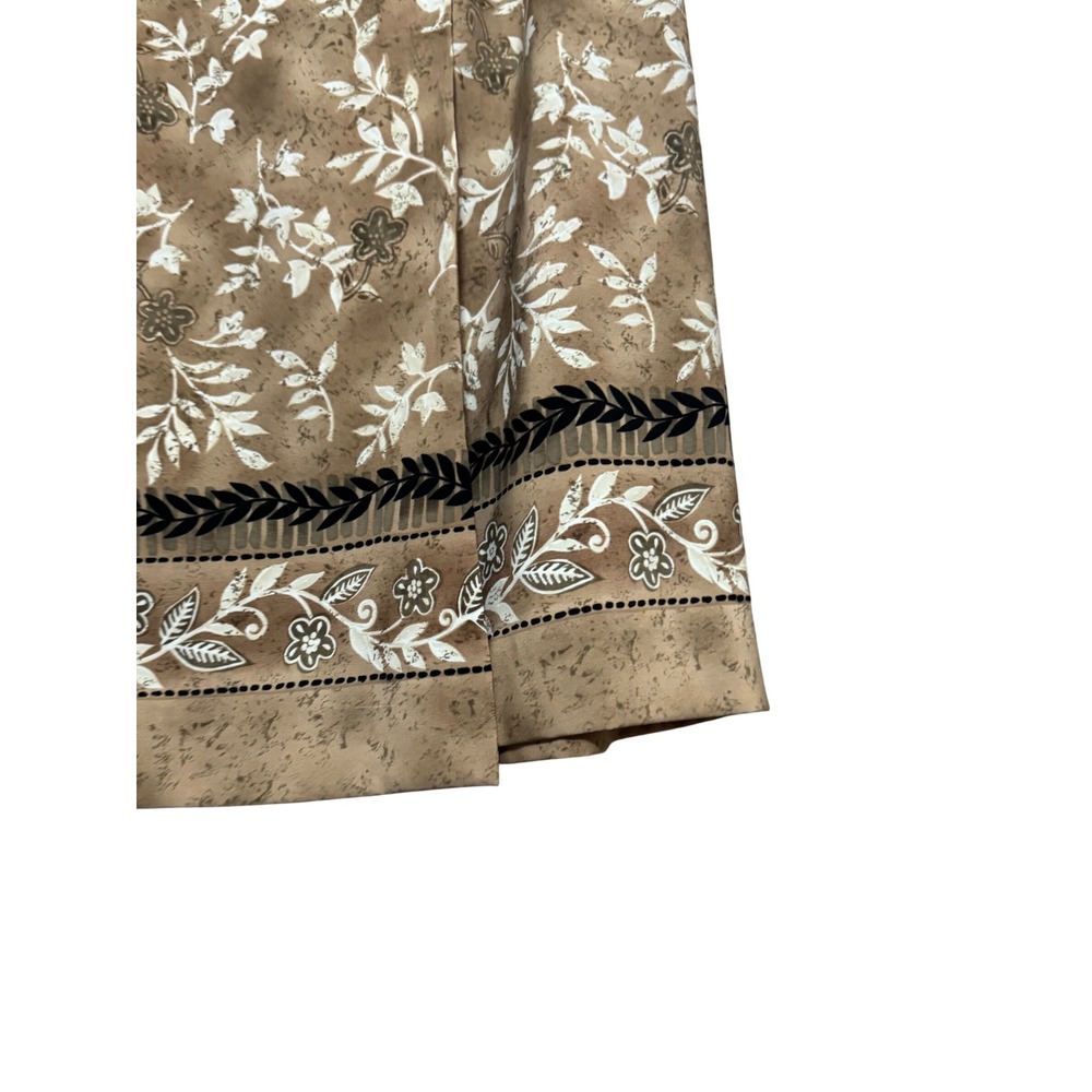 Wrothingon Floral Botanical Wrap Skirt Women Size M Tan‎ Brown Excellent A-Line - Picture 3 of 9